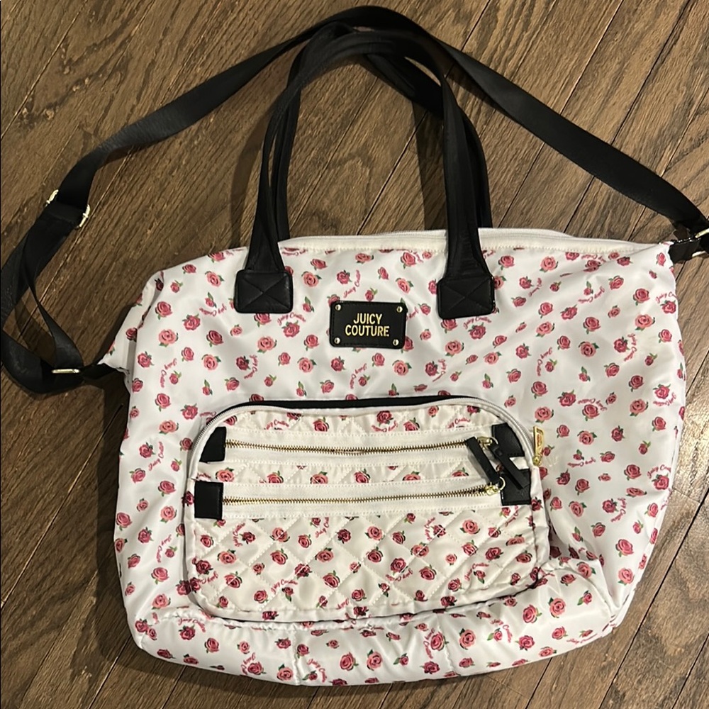 Juicy Couture White Floral Tote Bag